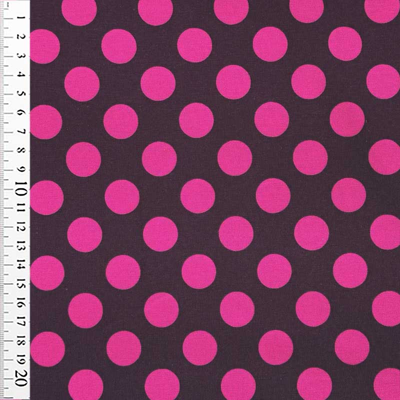 Bomuldsjersey med magenta prikker