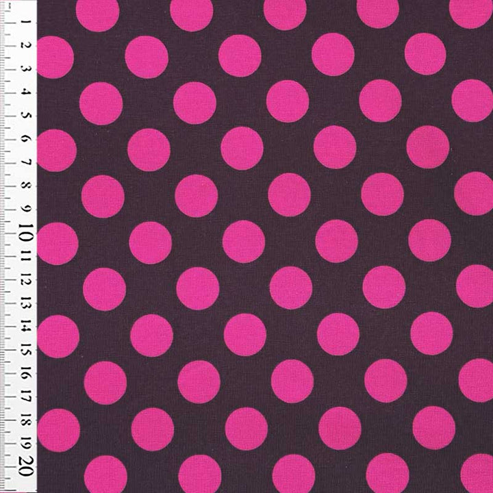 Bomuldsjersey med magenta prikker