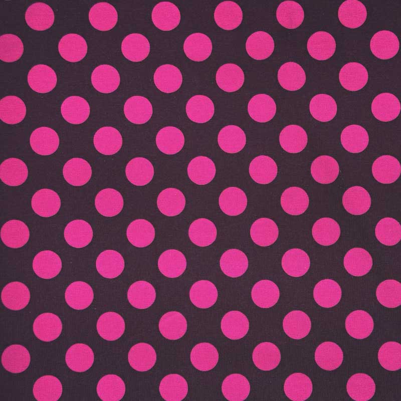 Bomuldsjersey med magenta prikker