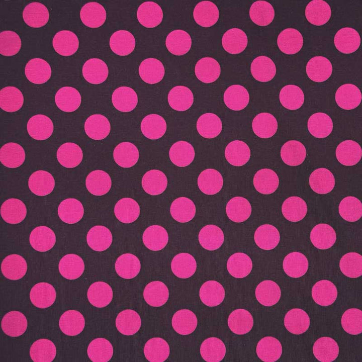 Bomuldsjersey med magenta prikker