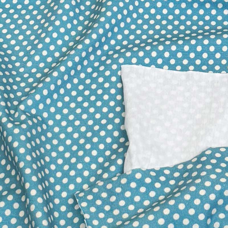 Bomuldsjersey med hvide prikker 4 mm