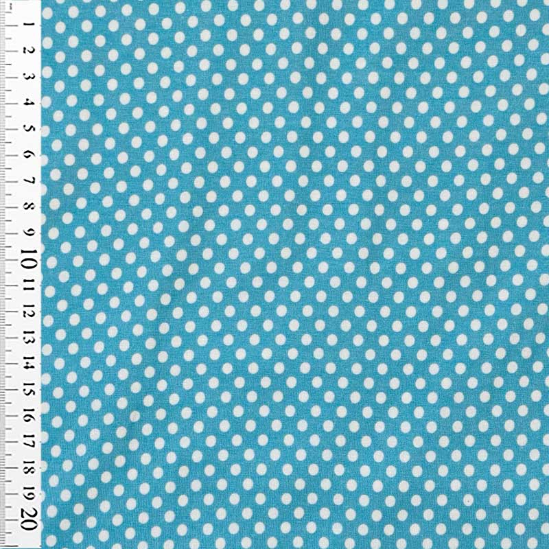 Bomuldsjersey med hvide prikker 4 mm