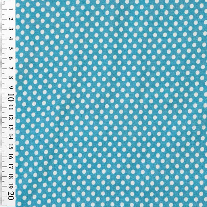 Bomuldsjersey med hvide prikker 4 mm