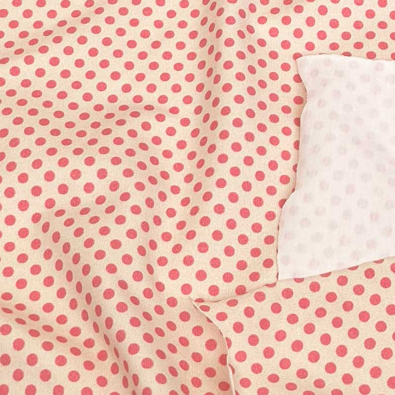 Bomuldsjersey med bubblegum farvet prikker 4 mm