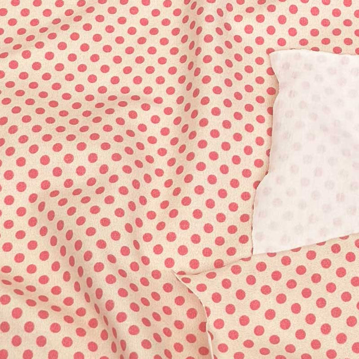 Bomuldsjersey med bubblegum farvet prikker 4 mm