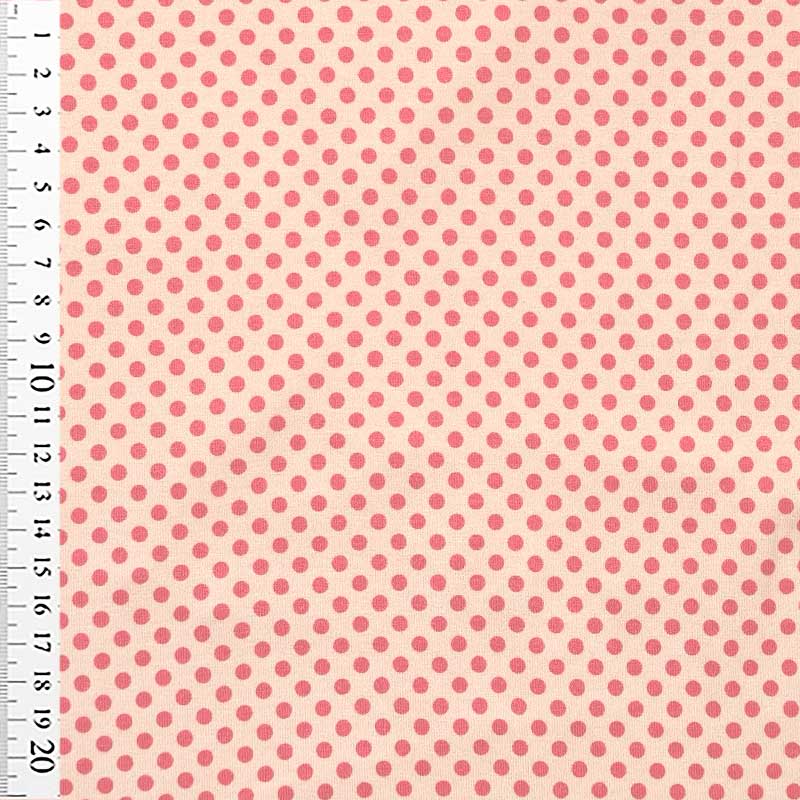Bomuldsjersey med bubblegum farvet prikker 4 mm