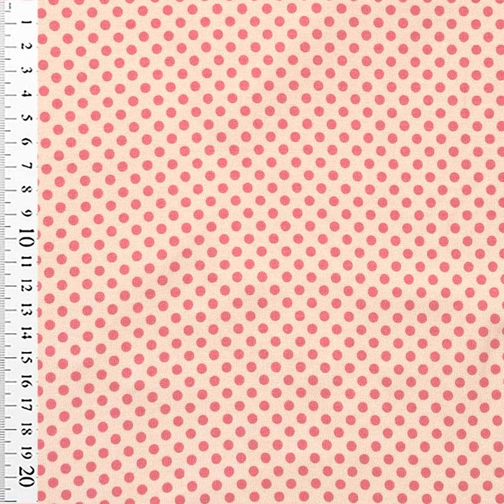 Bomuldsjersey med bubblegum farvet prikker 4 mm