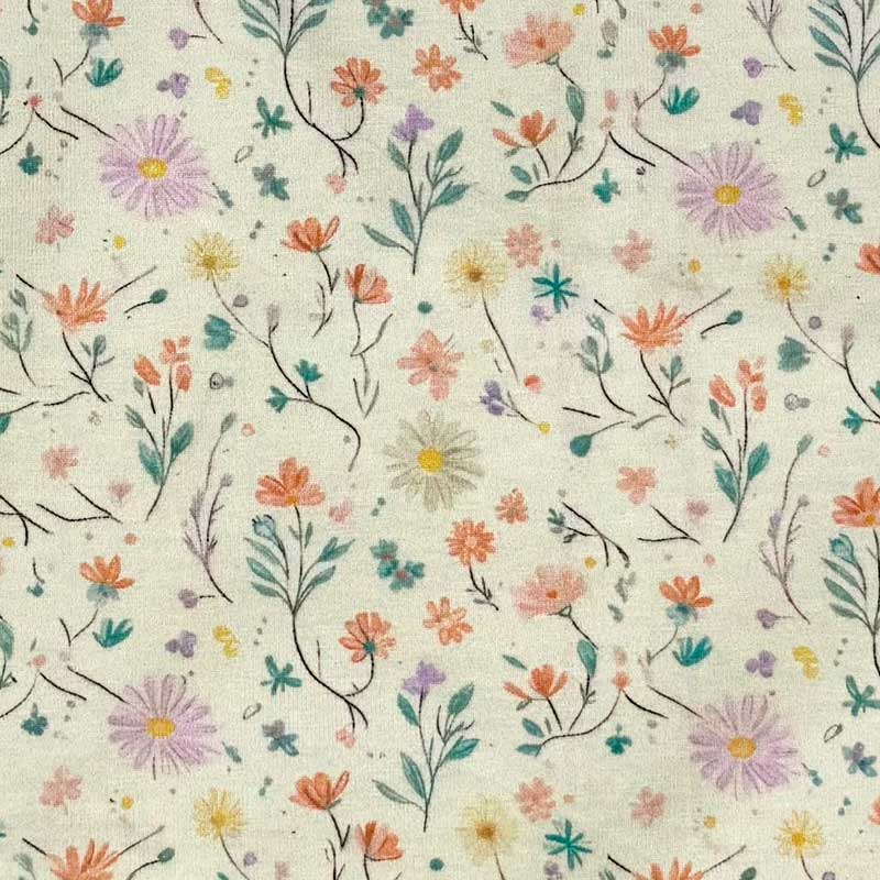 Bomuldsjersey med hedens blomster