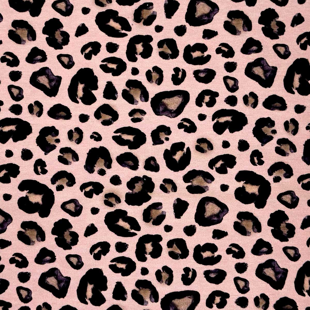 Bomuldsjersey med smart Leopardprint i rosa