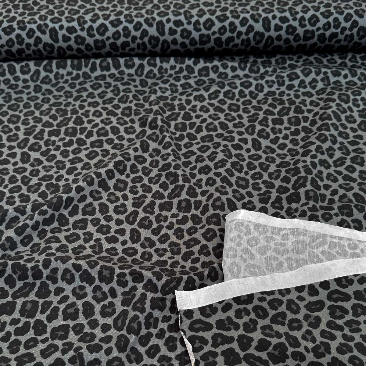 Bomuldsjersey med smart Leopardprint i grå