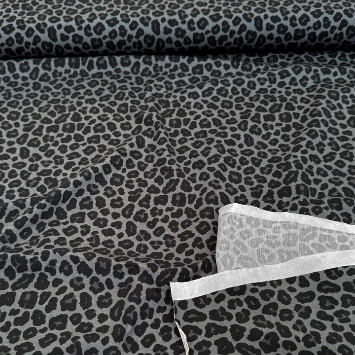 Bomuldsjersey med smart Leopardprint i grå
