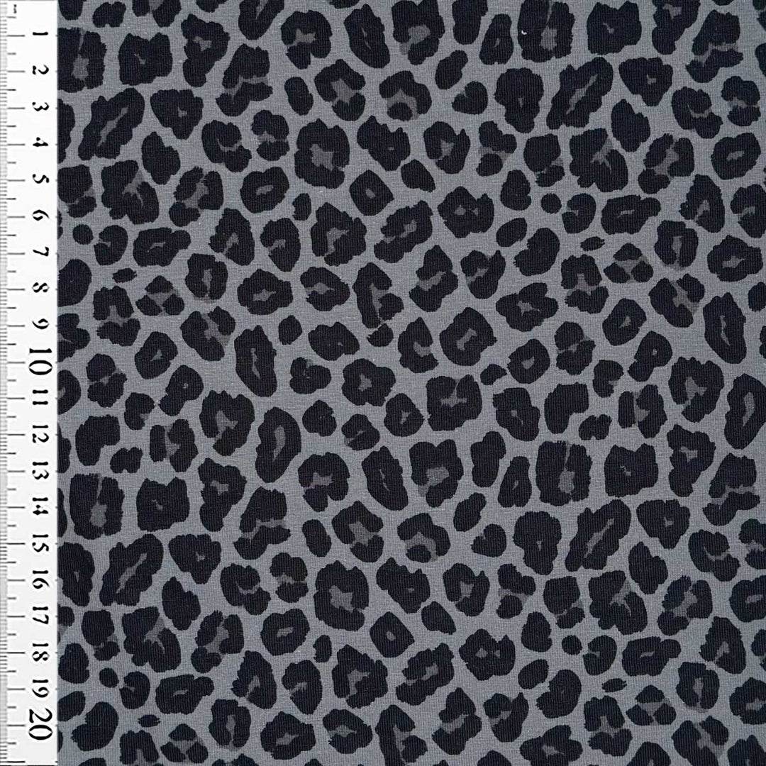 Bomuldsjersey med smart Leopardprint i grå