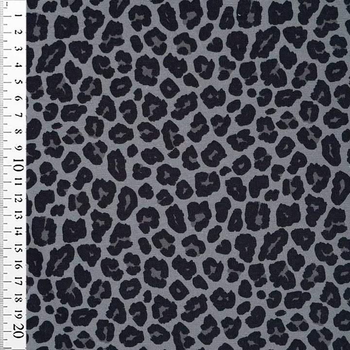 Bomuldsjersey med smart Leopardprint i grå