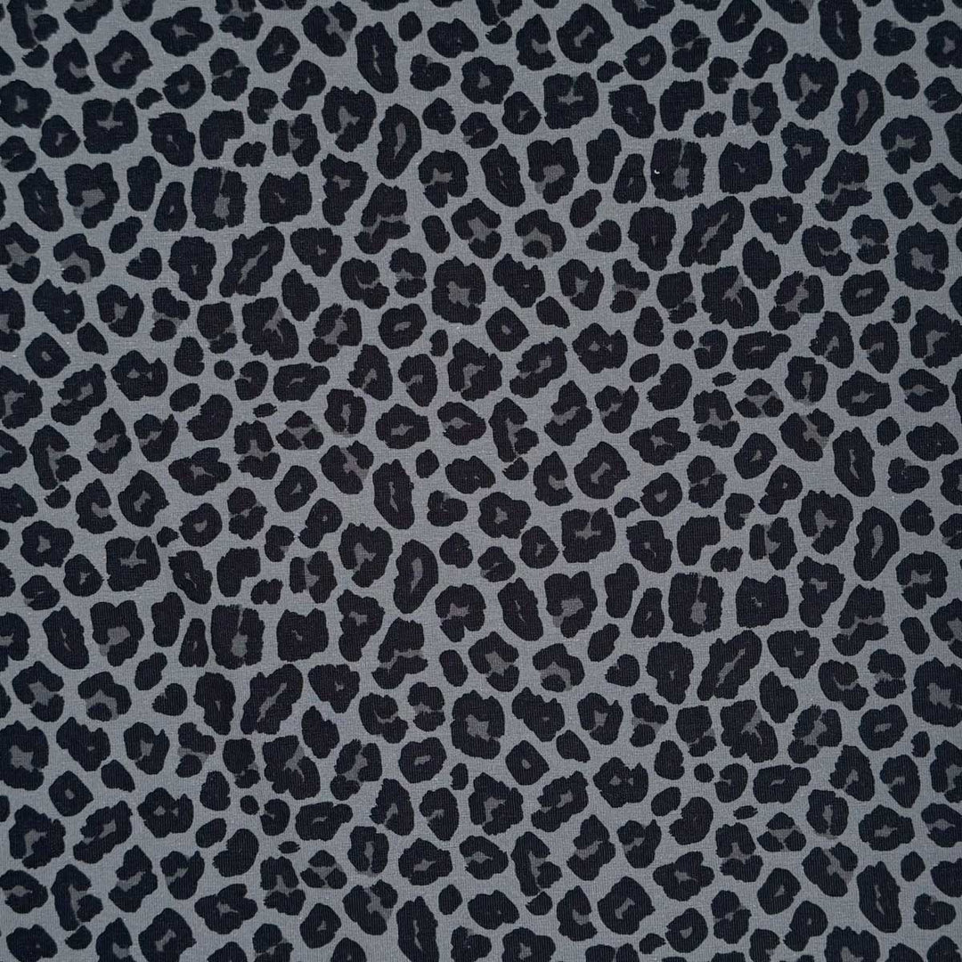 Bomuldsjersey med smart Leopardprint i grå