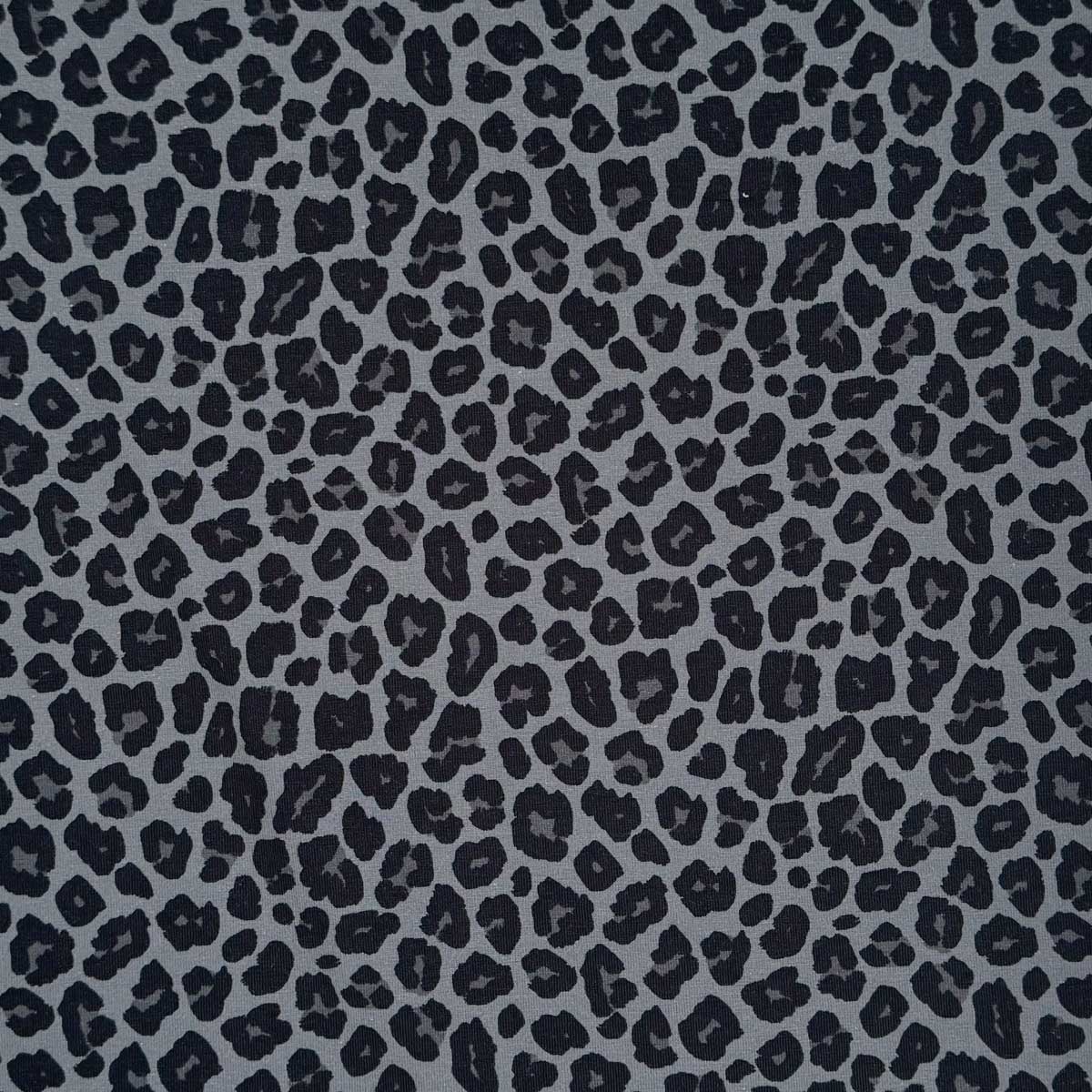 Bomuldsjersey med smart Leopardprint i grå