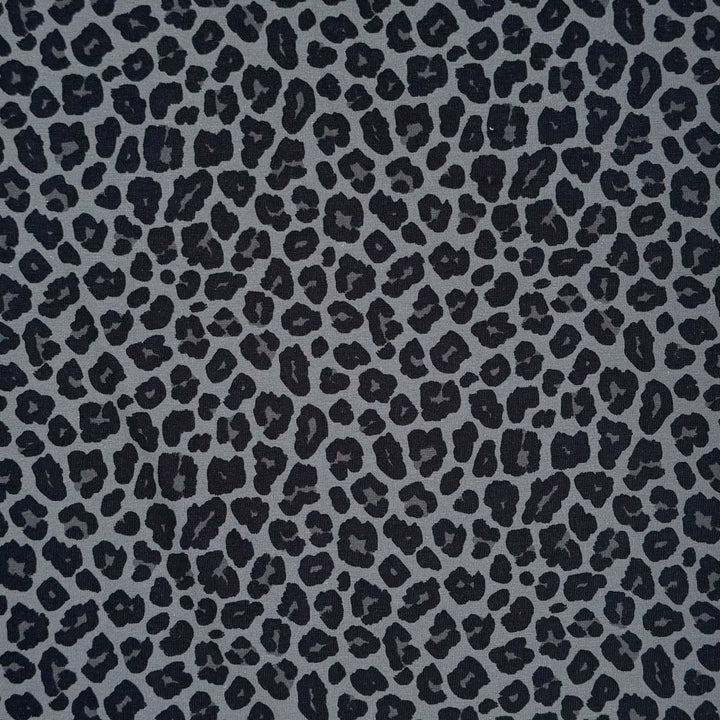 Bomuldsjersey med smart Leopardprint i grå