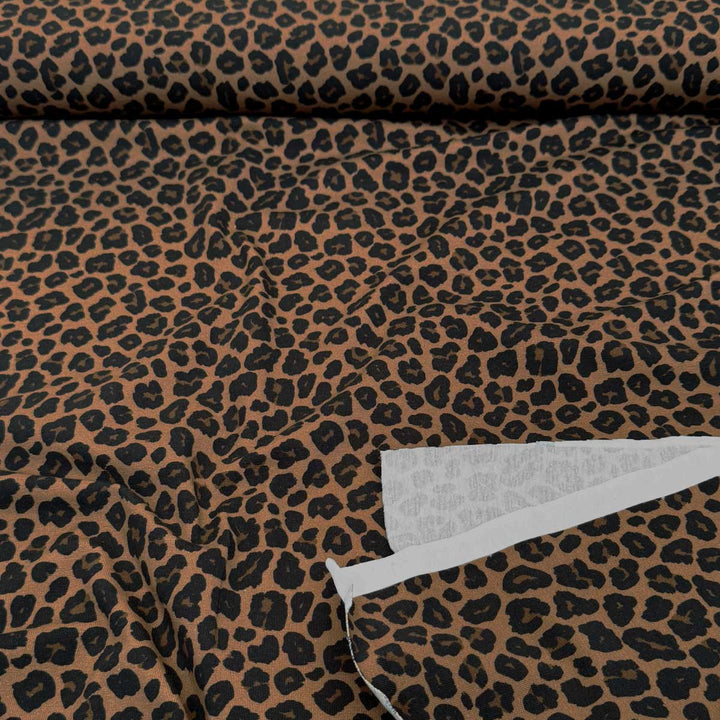 Bomuldsjersey med smart Leopardprint i cognac