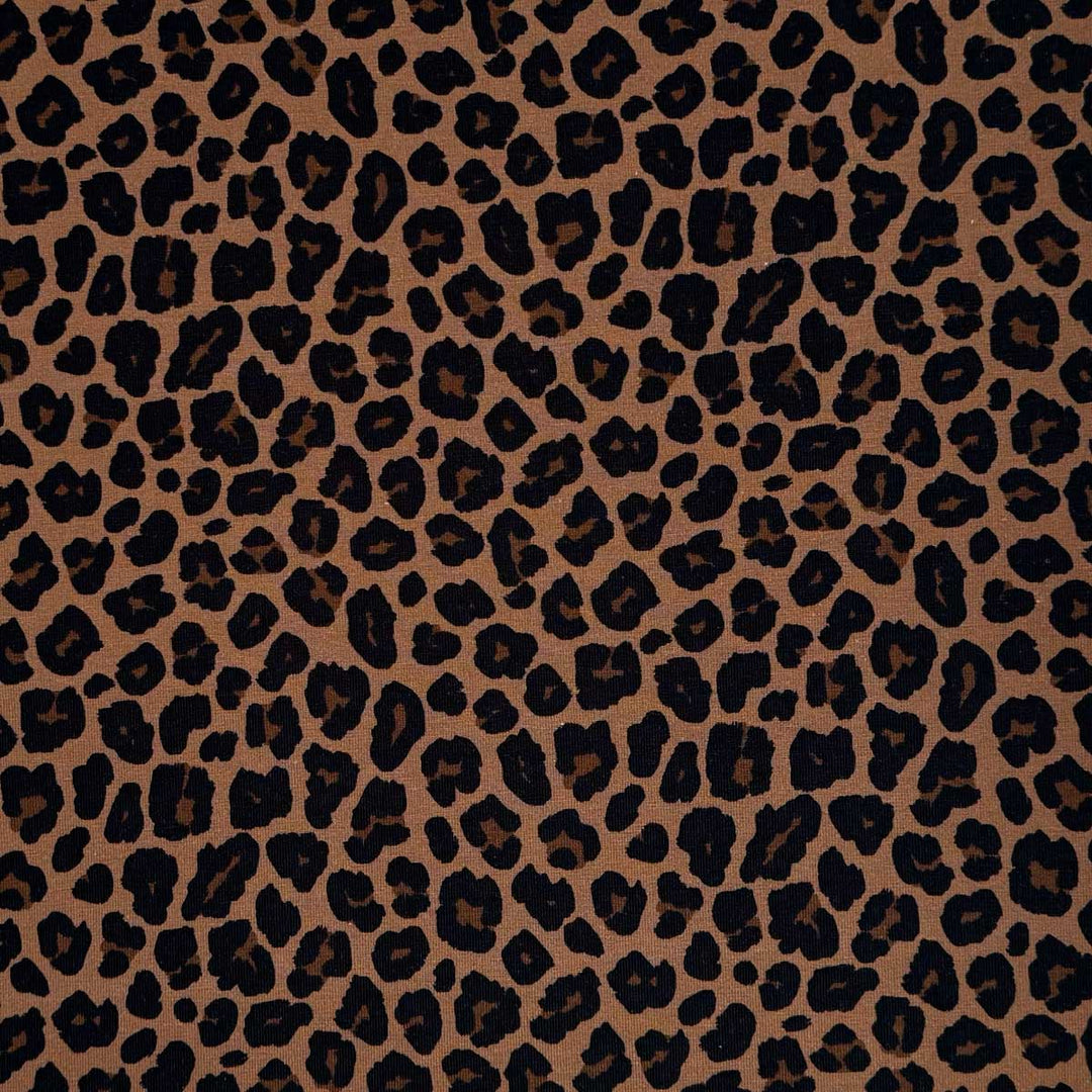 Bomuldsjersey med smart Leopardprint i cognac
