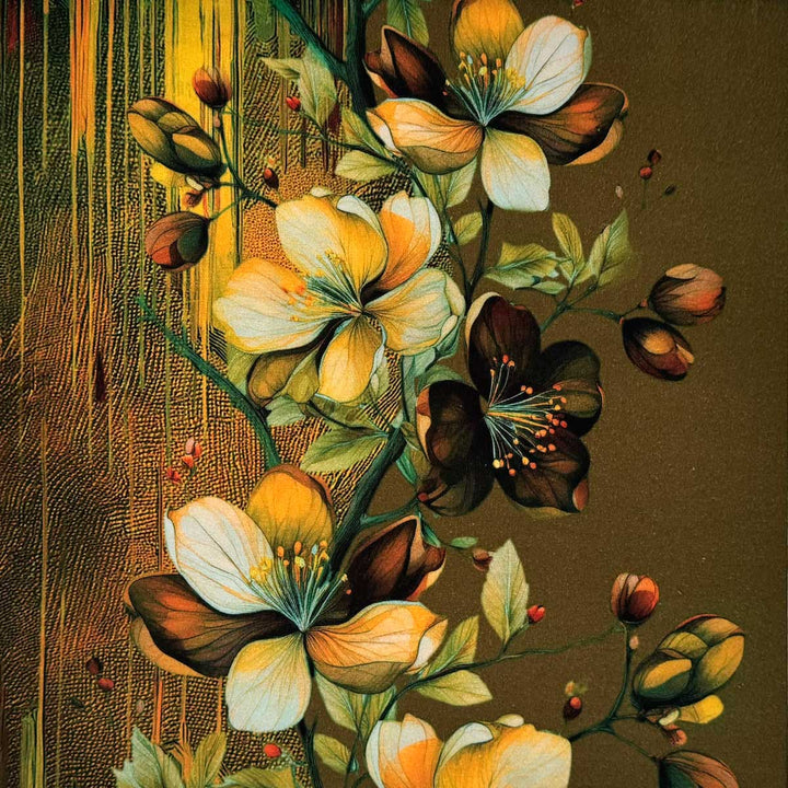 Digital bomuldsjersey med Magnolia blomst