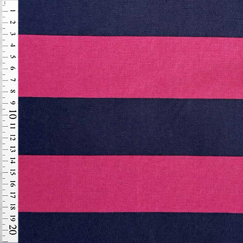 Canvas med marineblå/pink striber