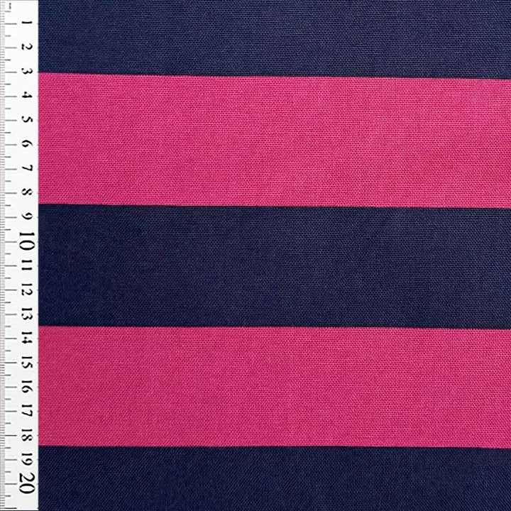 Canvas med marineblå/pink striber