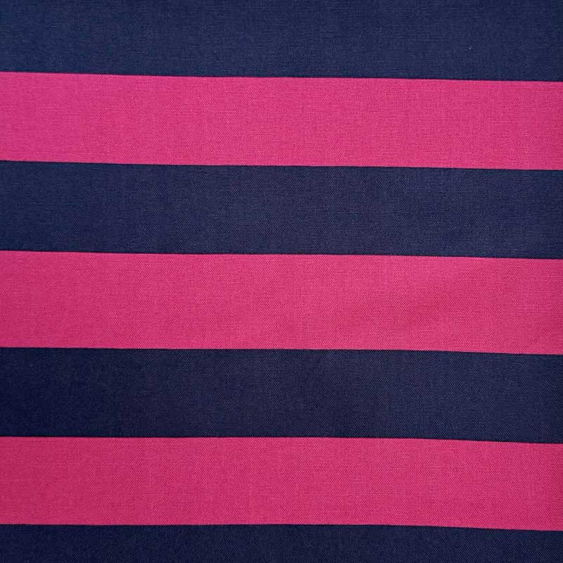 Canvas med marineblå/pink striber