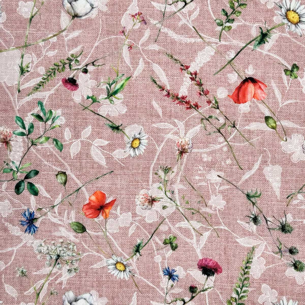 Coated bomuld med vilde blomster