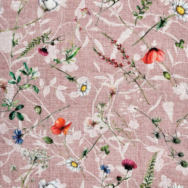 Coated bomuld med vilde blomster