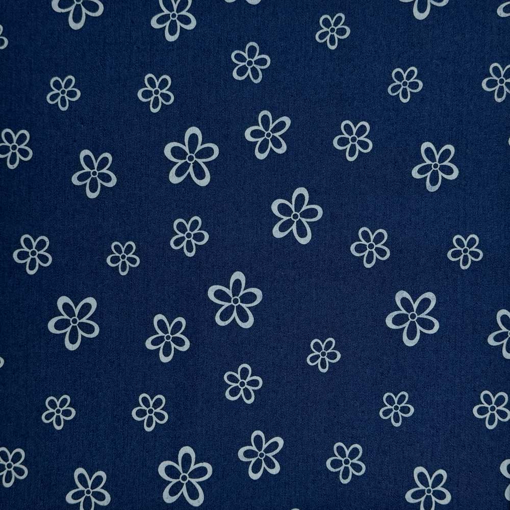 Denim med printet blomster