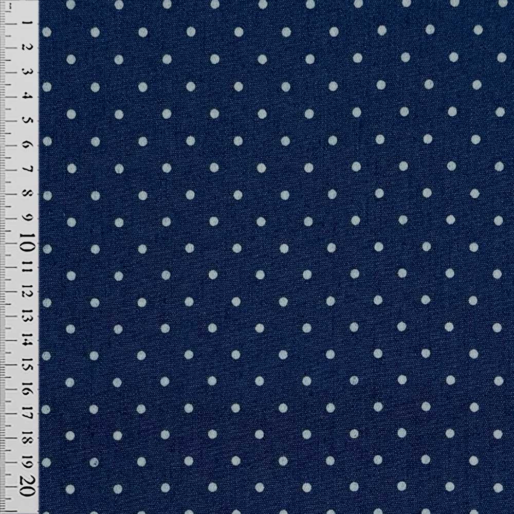 Denim med printet prikker