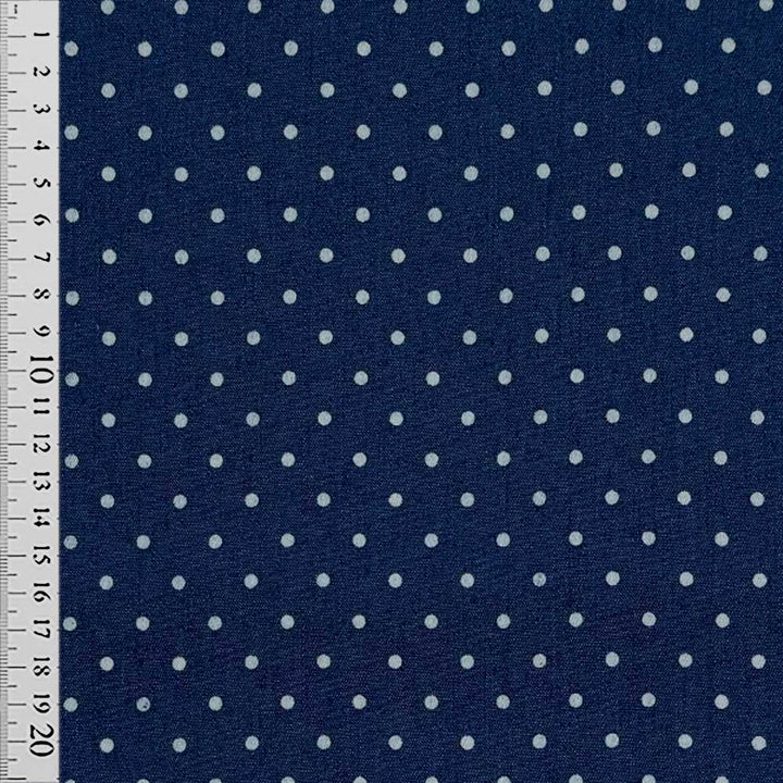 Denim med printet prikker