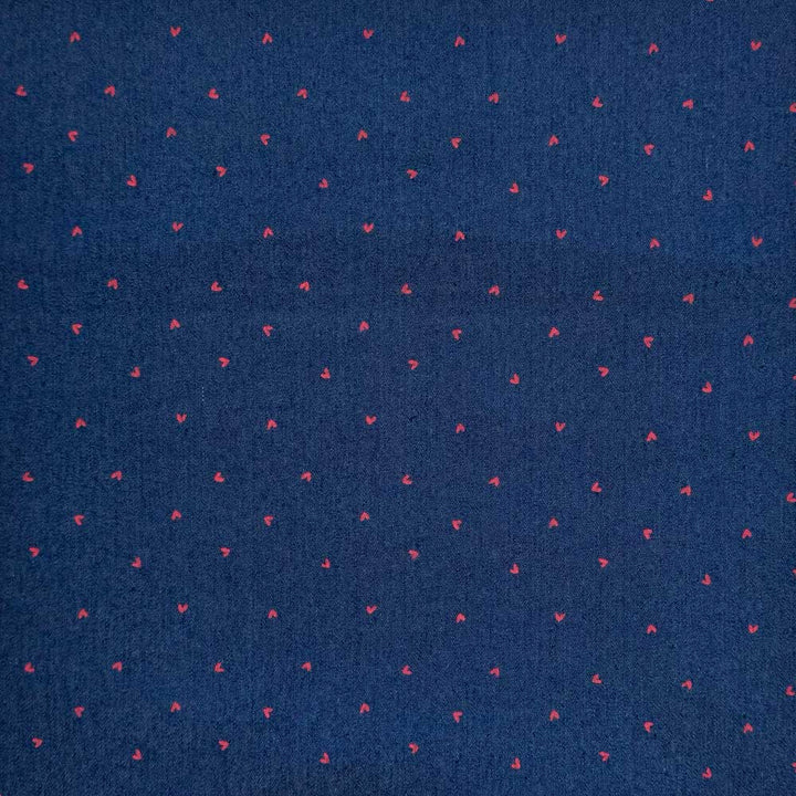 Denim med små printet hjerter
