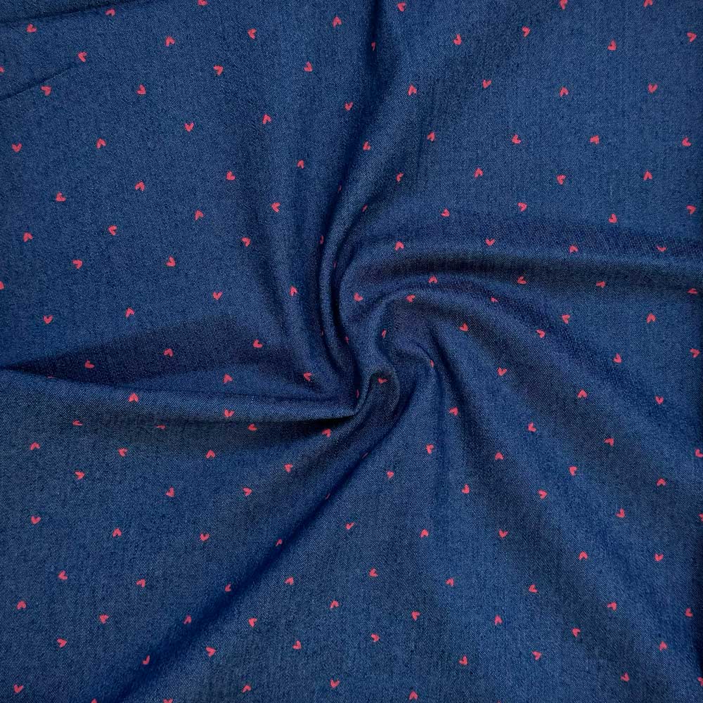 Denim med små printet hjerter