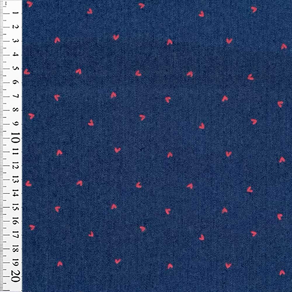 Denim med små printet hjerter