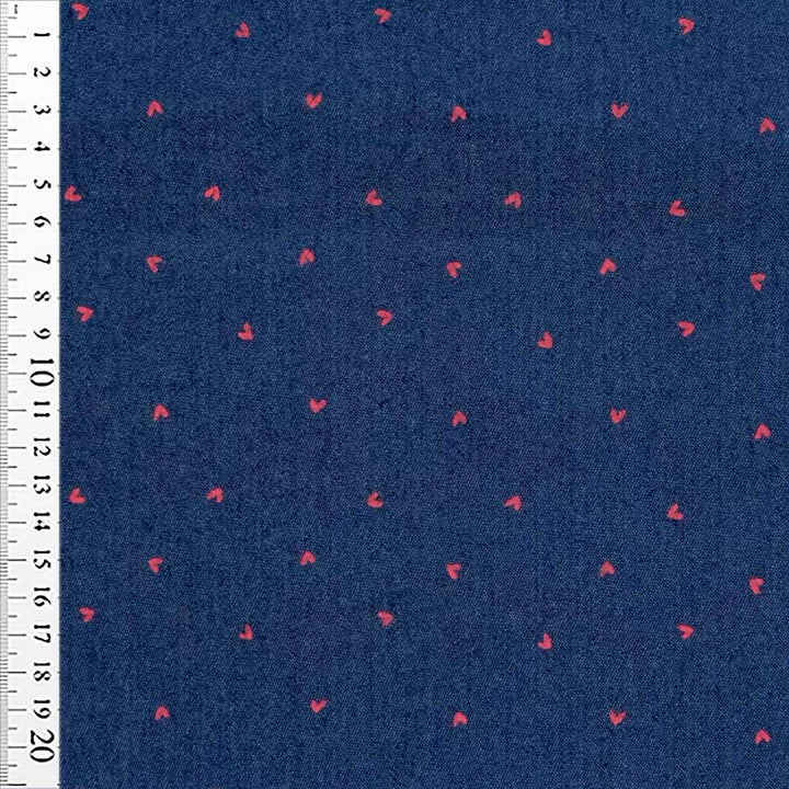 Denim med små printet hjerter
