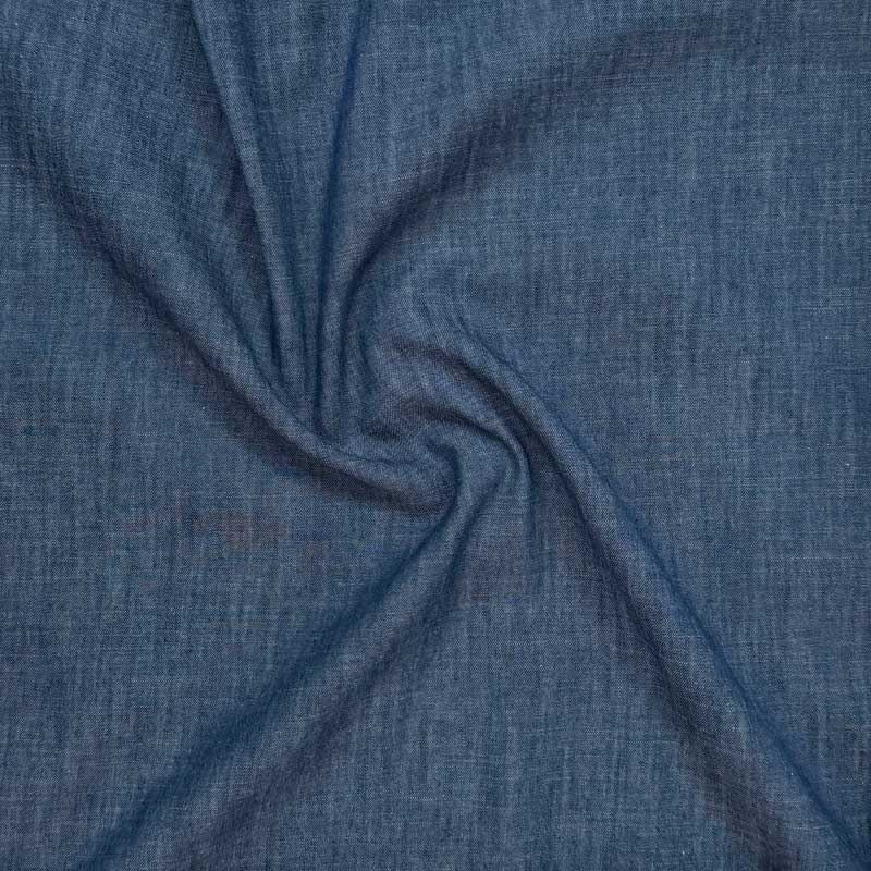 Denim med slub effekt i marineblå