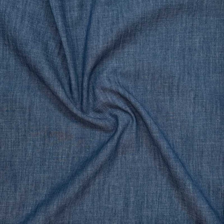Denim med slub effekt i marineblå