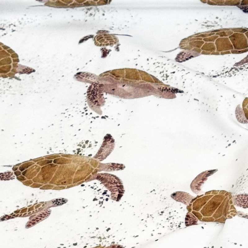 Digital bomuldsjersey med sandfarvet skildpadder