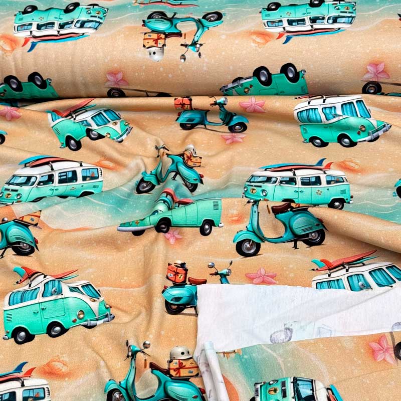 Digital bomuldsjersey med VW rugbrød og scooter