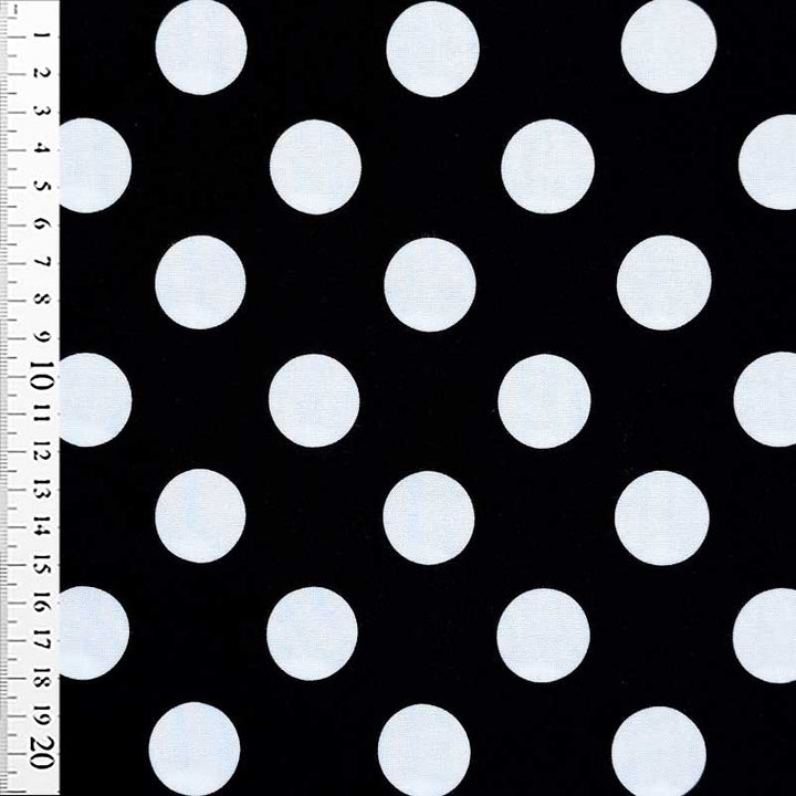 Fast viscose med hvide prikker 25 mm