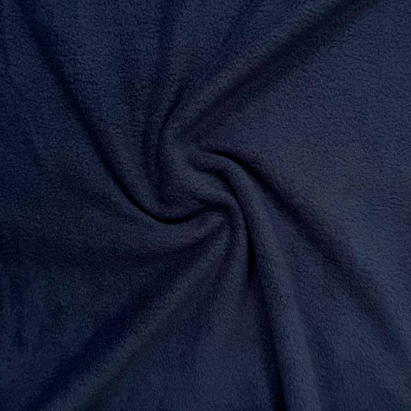 Fleece stof i marineblå