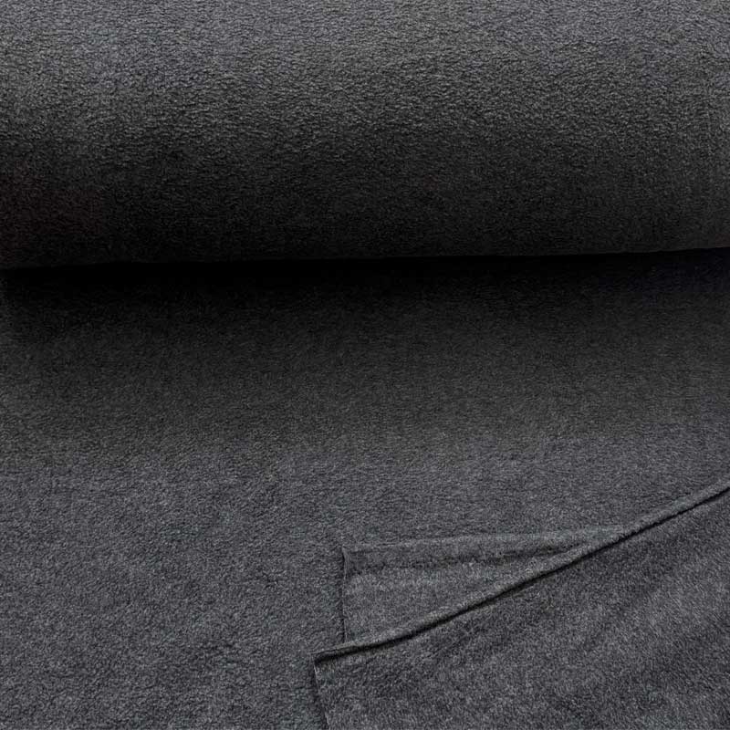 Fleece stof i mørkegrå