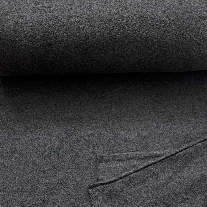 Fleece stof i mørkegrå