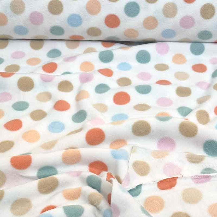 Antipilling fleece med farverige prikker