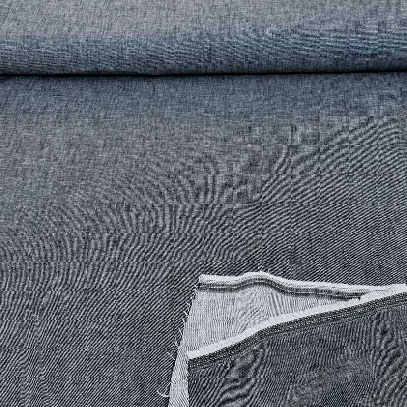 Fast hør bomuld med denimlook