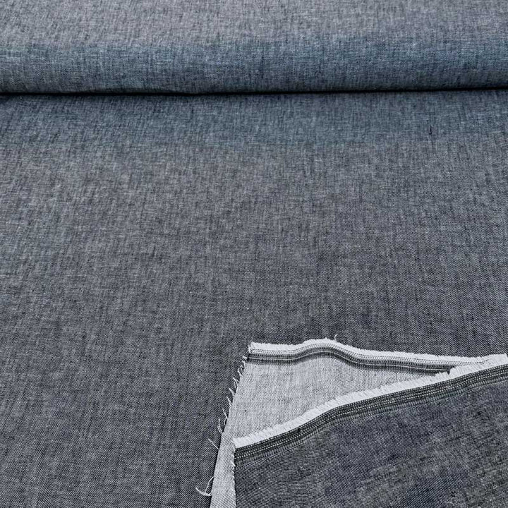 Fast hør bomuld med denimlook