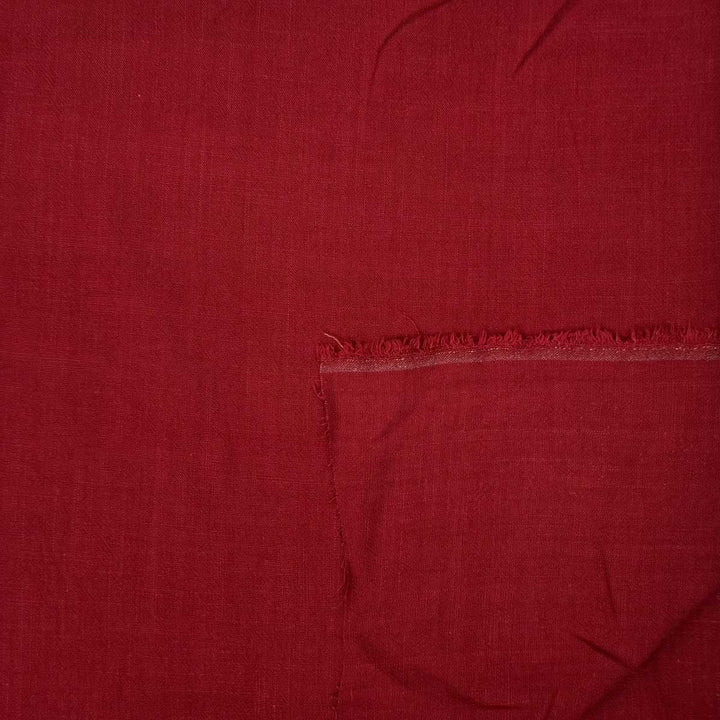 Ensfarvet fast viscose / hør i mørk rød