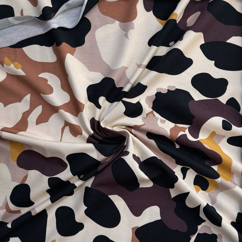 Bomuldsjersey med abstrakt print
