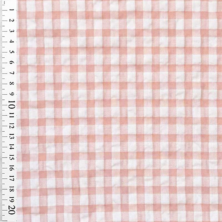 Ternet seersucker i pudderfarvet og hvid