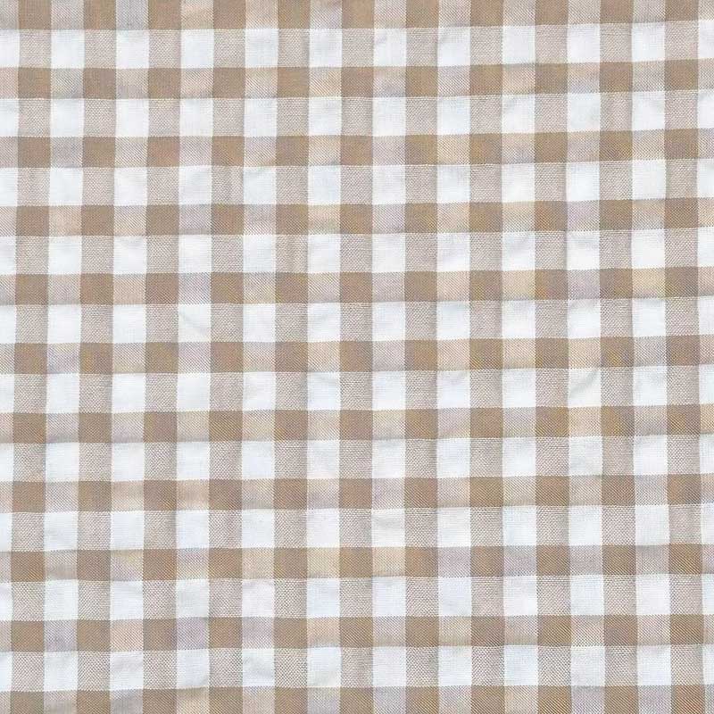 Ternet seersucker i beige og hvid